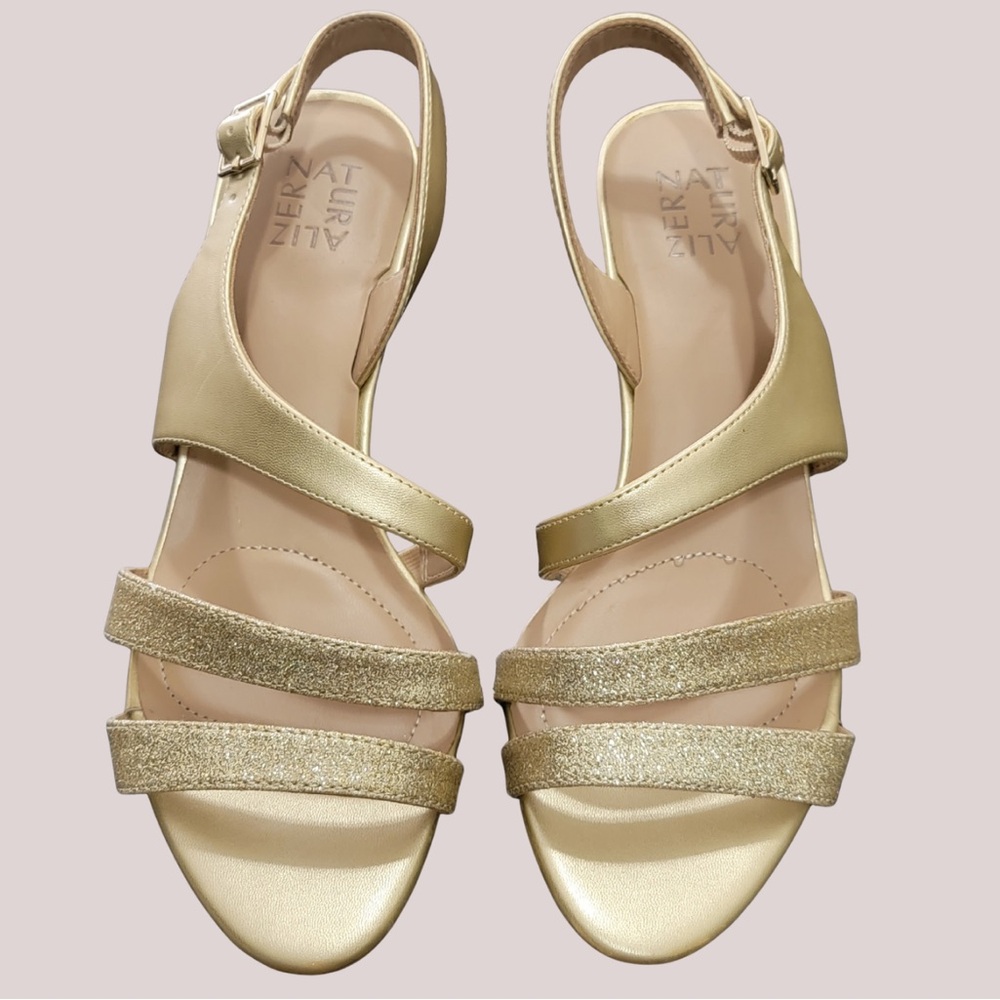 Aritzia Gold Strappy Sandals
